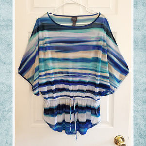 Chico's SemiSheer Mesh Tie Waist Tunic